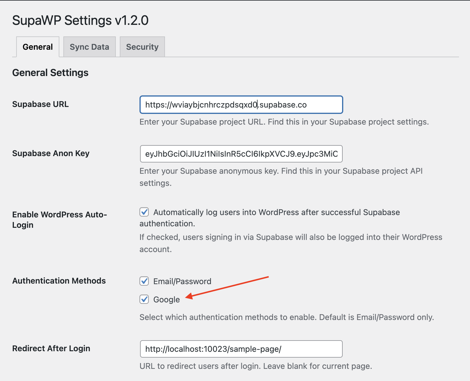 Enable Google Sign In method